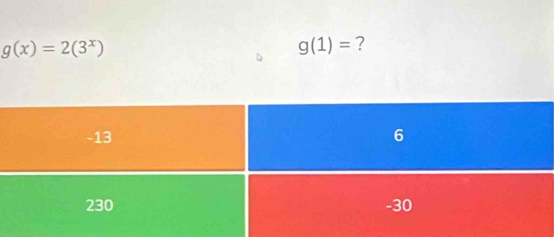 g(x)=2(3^x)
g(1)= ?