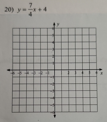 y= 7/4 x+4
x