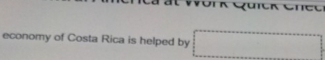 a l V r n 
economy of Costa Rica is helped by