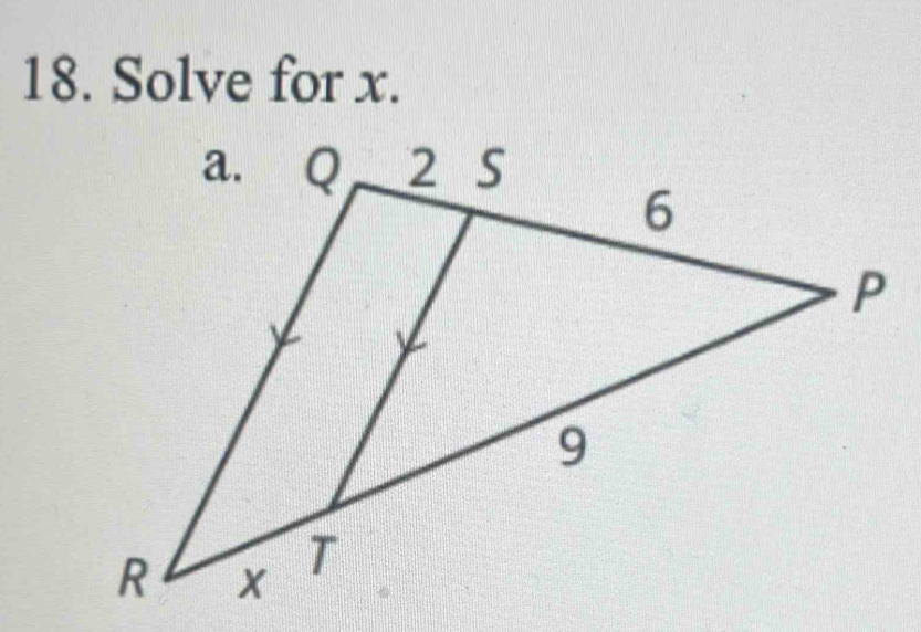 Solve for x.