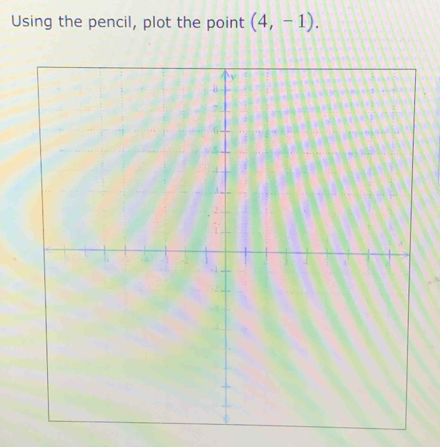 Using the pencil, plot the point (4,-1).