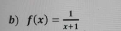 f(x)= 1/x+1 