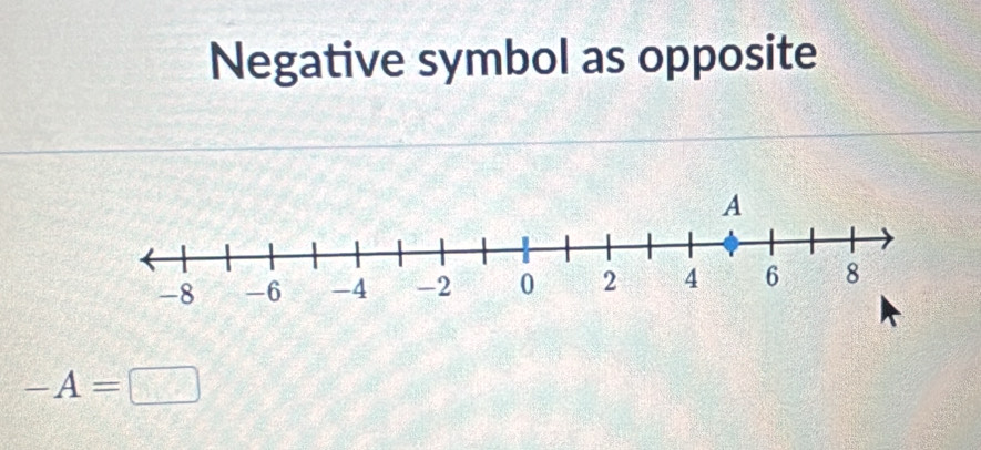 Negative symbol as opposite
-A=□