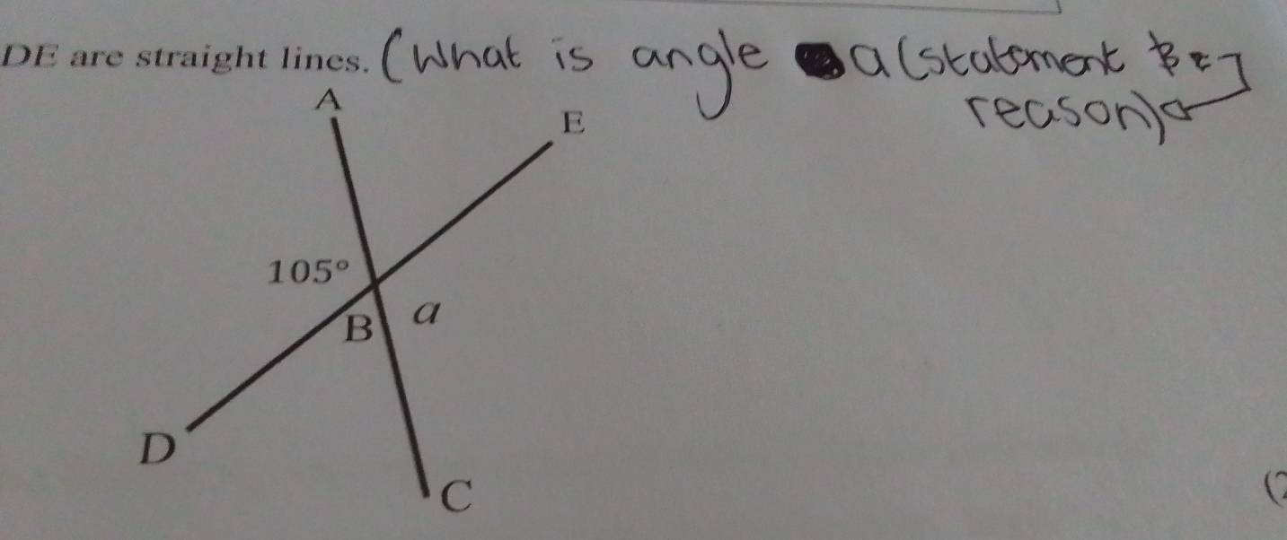 DE are straight lines.