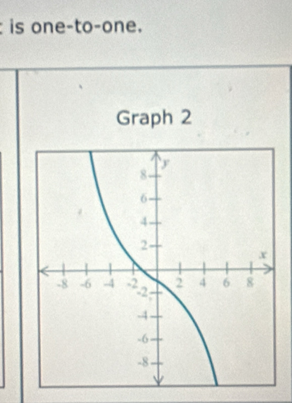 is one-to-one. 
Graph 2