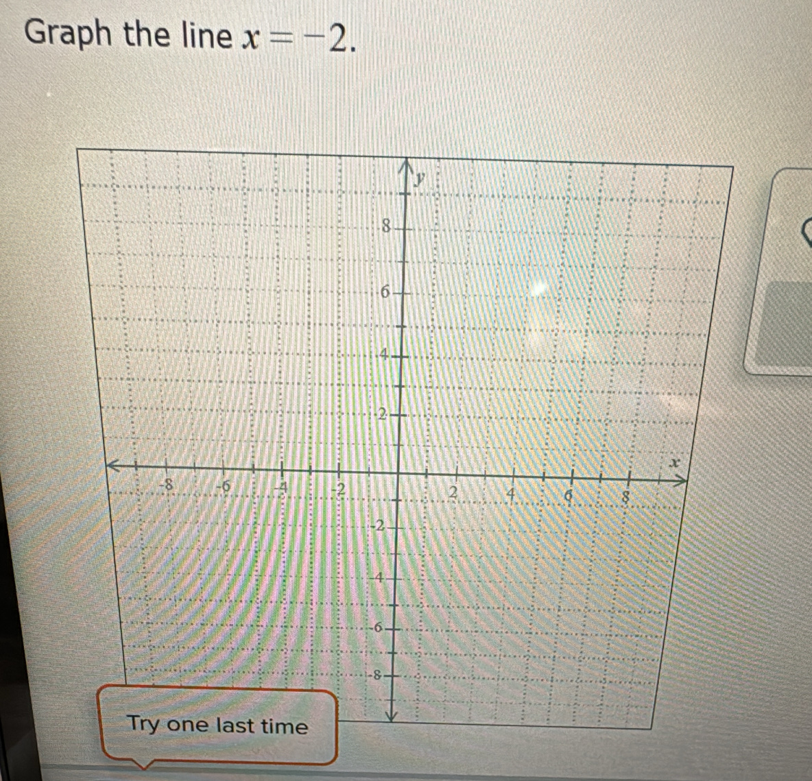 Graph the line x=-2.