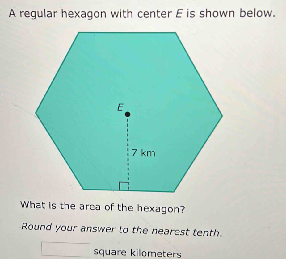 Solved: A regular hexagon with center E is shown below. What is the ...
