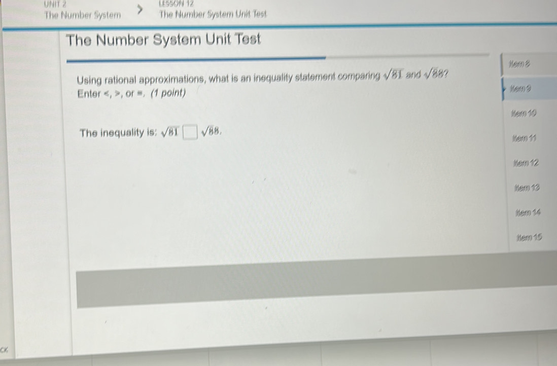 Solved: LESSON 12 The Number System The Number System Unit Test The ...