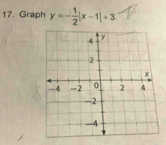 Graph y=- 1/2 |x-1|+3.