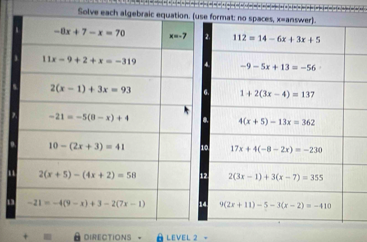 Solve eaorm
9
.
D
A DIRECTIONS A LEVEL 2