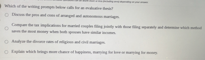 Solved: estons can be worth more or less (including zero) depending on ...