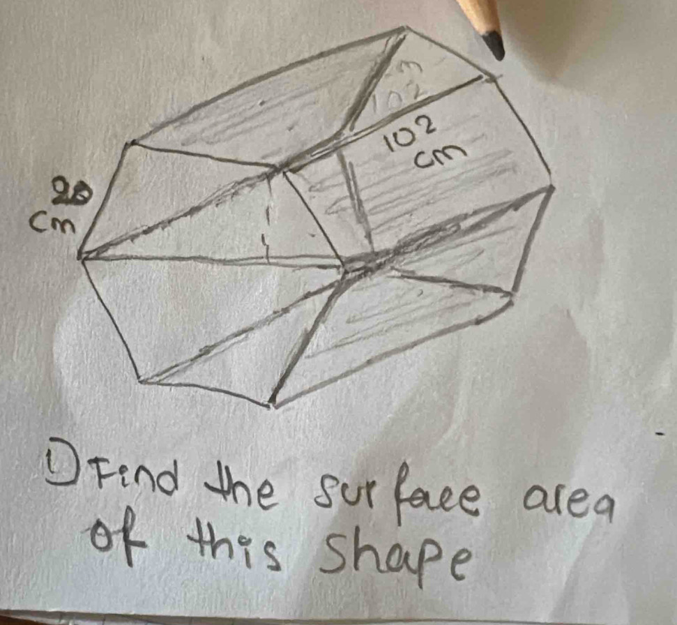 Find the surface alea 
of this shape