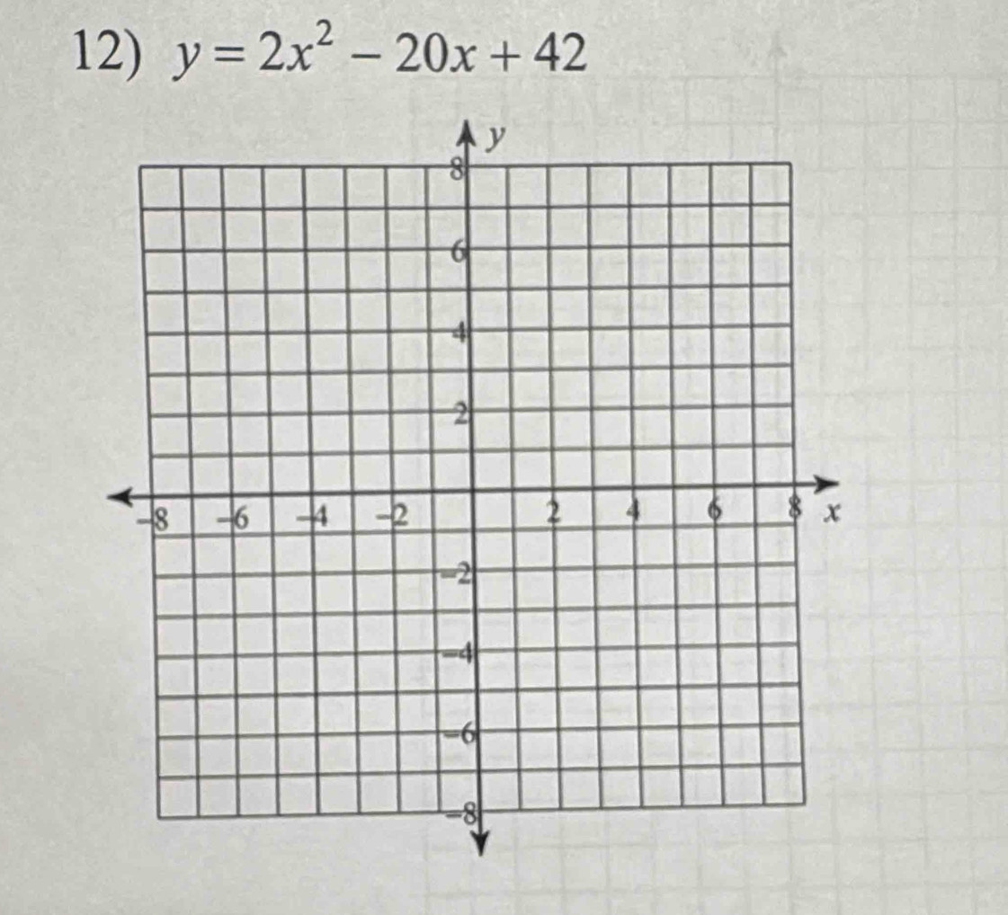 y=2x^2-20x+42