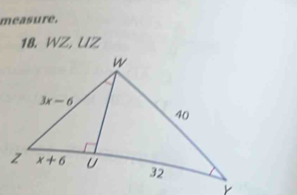 measure.
18. WZ, UZ