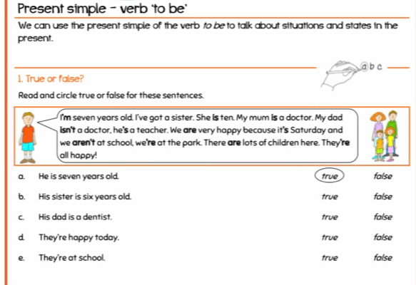 Resuelto:Present simple - verb ‘to be' We can use the present simple of ...