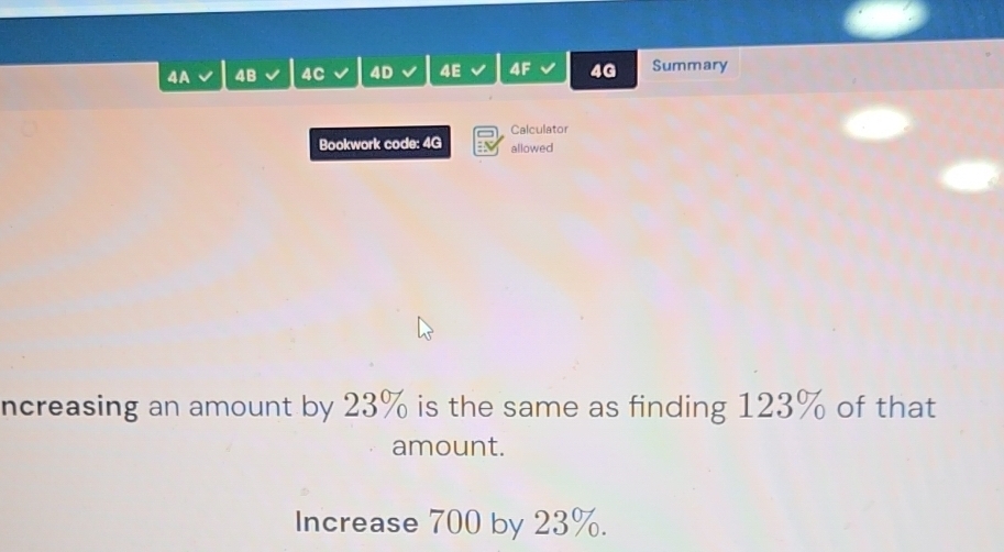 Solved: 4A 4B 4C 4D 4E 4F 4G Summary Calculator Bookwork code: 4G ...