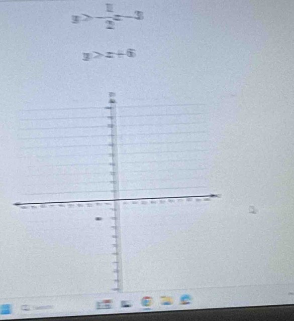 y>- 1/2 x-3
y>x+6
a