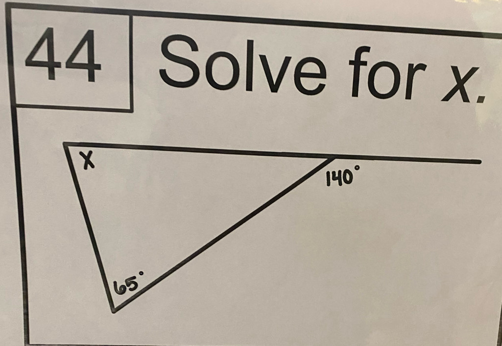 Solve for x.