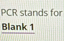 PCR stands for 
Blank 1