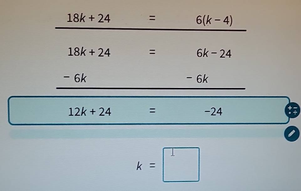 12k+24= -24
k=□