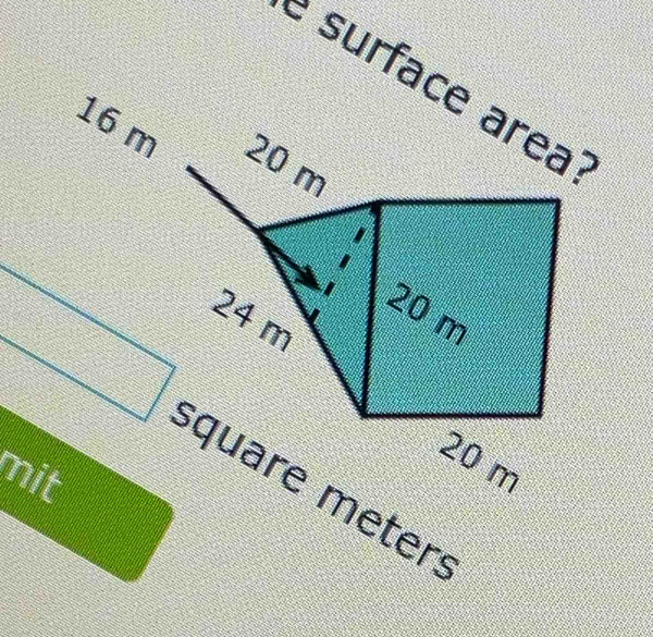 ² surface area°
16 m
mit