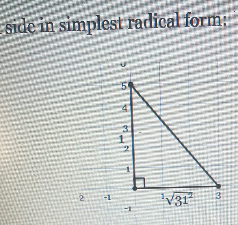 side in simplest radical form: