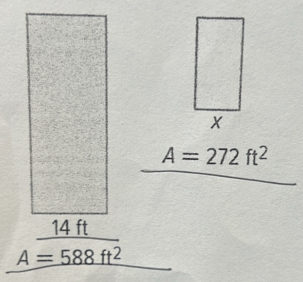 A=272ft^2
14ft
A=588ft^2