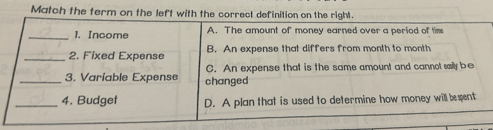 Match the term