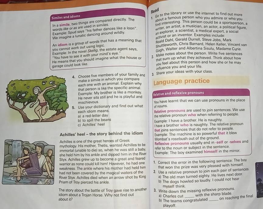 Solved: Read Similes and idioms 1. Go to the library or use the ...
