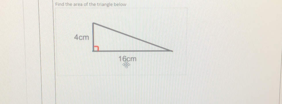 Find the area of the triangle below