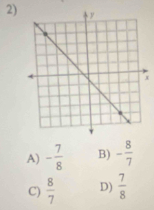 x
A) - 7/8  B) - 8/7 
C)  8/7  D)  7/8 