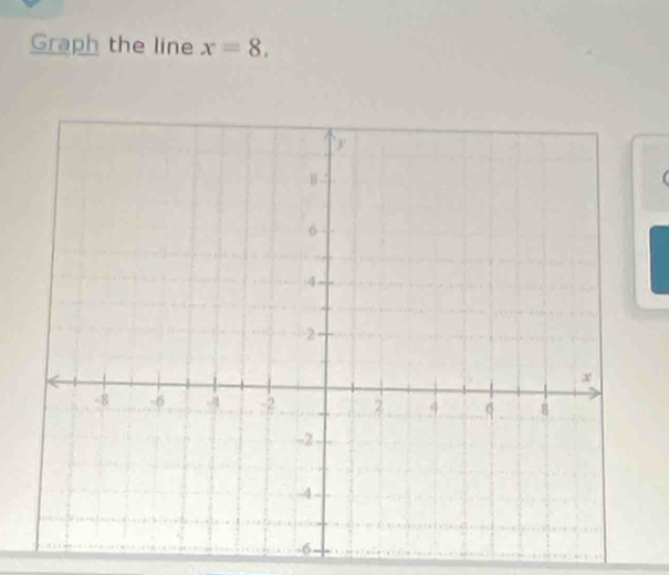 Graph the line x=8, 
(