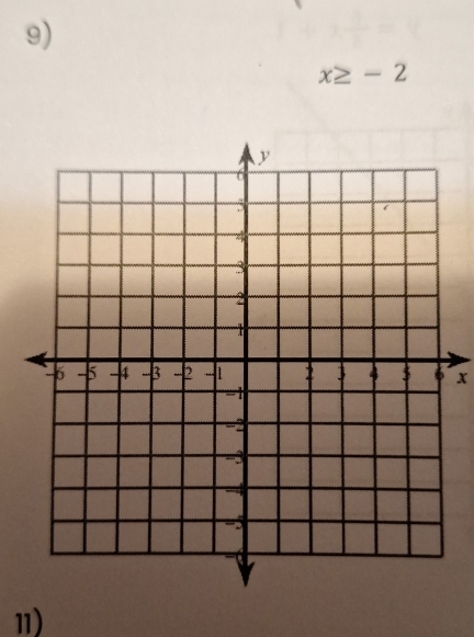 x≥ -2
x
11)