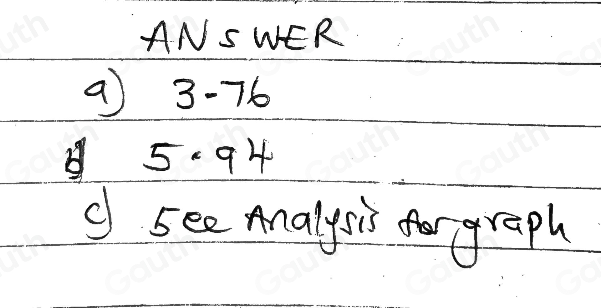 ANSWER 
a 3-76
5.94
d see nnalysis graph