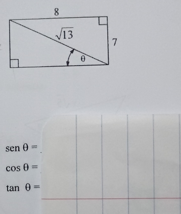 sen θ =
cos θ =
_
tan θ =