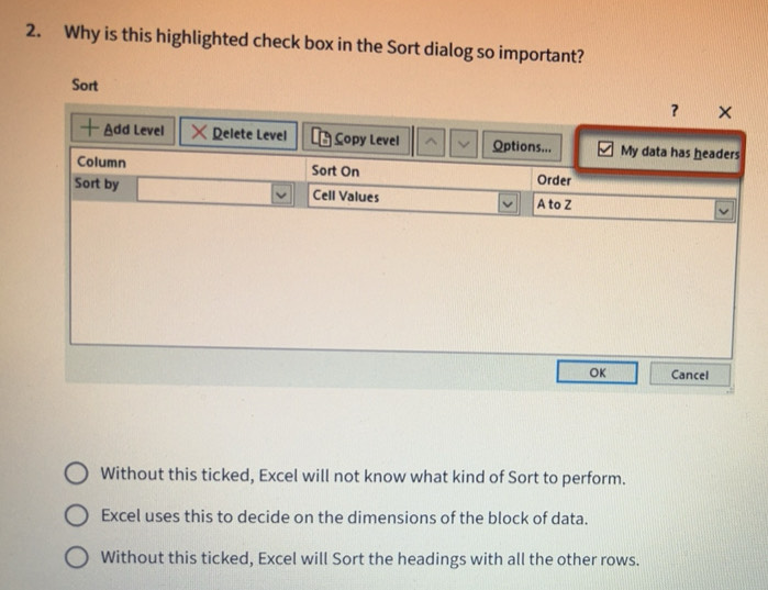 Solved: Why is this highlighted check box in the Sort dialog so ...