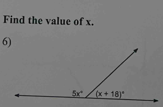 Find the value of x.
6)