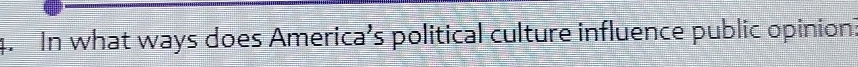 In what ways does America’s political culture influence public opinion?