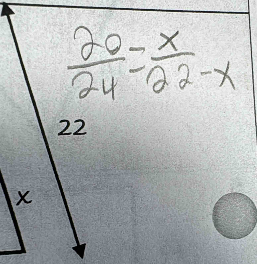  20/24 = x/22-x 