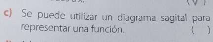 Se puede utilizar un diagrama sagital para 
representar una función.  )