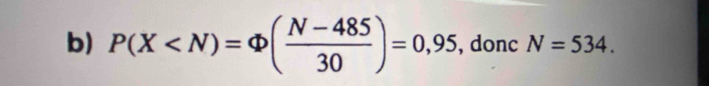 P(X , donc N=534.