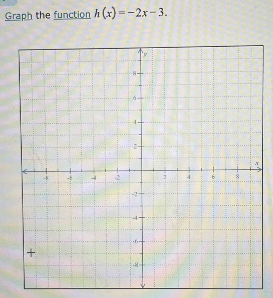 Graph the function h(x)=-2x-3.