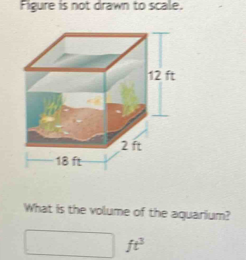 Figure is not drawn to scale. 
What is the volume of the aquarium?
ft^3