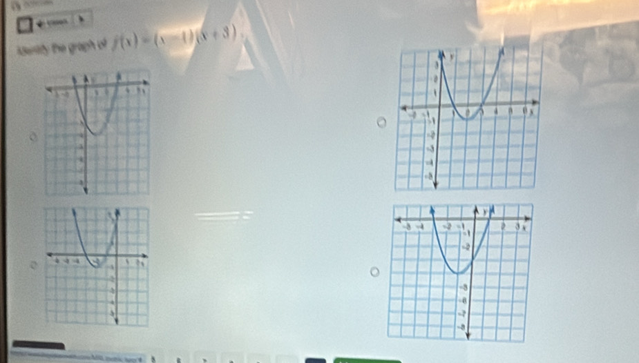 erity the graph of f(x)=(x-1)(x+3)