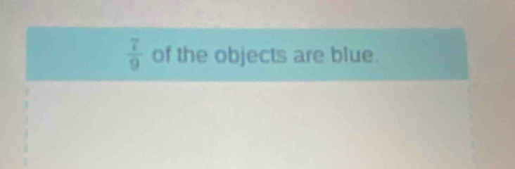  7/9  of the objects are blue.