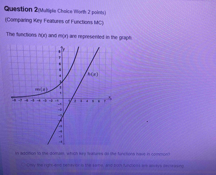Solved: Question 2(Multiple Choice Worth 2 points) (Comparing Key ...