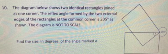 Solved: The diagram below shows two identical rectangles joined at one ...