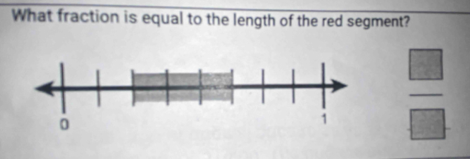 What fraction is equal to the length of the red segment?
 □ /□  