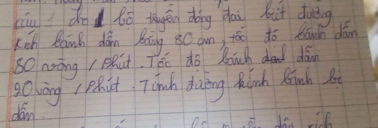 Lu do lē thugén dōng dai bict duing 
kin Rānh dán Baing B0 an, tóo do banh dān
80 nsong / ehut, Toc do Ranch e dǎn 
govàng rehit Tcnch dojing Rlinh Rānch Bu 
dán