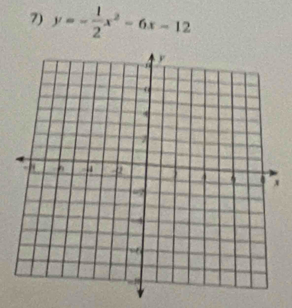 y=- 1/2 x^2-6x-12